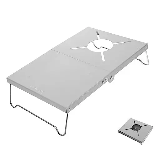 Produktbild: Veemoon Klappbarer Grilltisch Klapptisch Klappbarer Lagerfeuergrill Rucksackgrill Rucksacktisch Tragbarer Campingtisch Klappbarer Wandertisch Campingbedarf Reisen Draussen Rostfreier Stahl