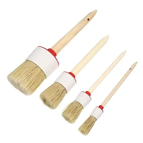 Produktbild: Veemoon 4-teiliges Pinselset Reinigungsbürste Mit Runden Borsten Für Lacke Holzgriff Für Die Haushaltsreinigung