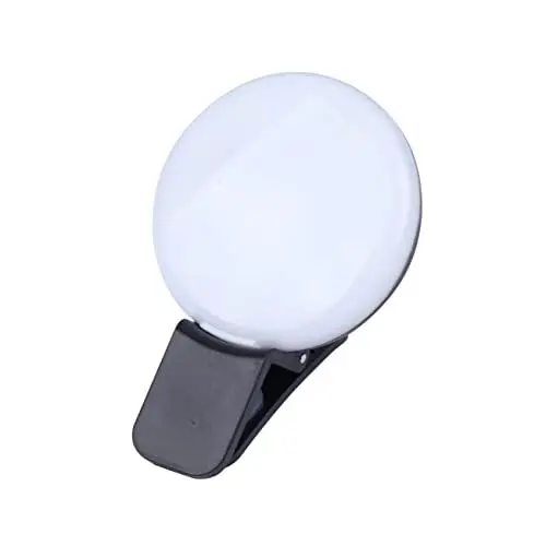 Produktbild: Veemoon Selfie Ringlicht für Handy mit 3 Beleuchtungsmodi Wiederaufladbares Clip On LED Licht für Laptop und Tablet Tragbar und Energiesparend für Fotografie und Streaming