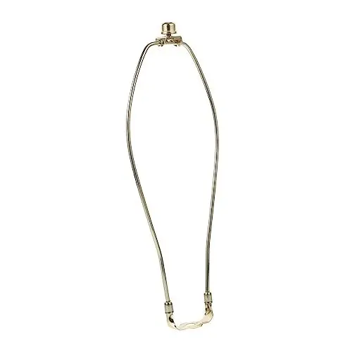 Produktbild: Veemoon Stehlampen-Hornständer Metalldekor-Rahmenhalter Ständer Glühbirnenwechsler Clip-On-Lampenschirmhalterung Harfen-Lampenfassung Lampenreparaturset - Gold, 31.5x11.8x2.4cm