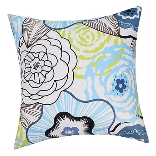 Produktbild: Veemoon Wasserdichter Kissenbezug Für Den Außenbereich Gelb Blau Grün Weiß Schwarz Orange Kissenbezüge Lederkissen Kissenbezug Für Gartensofa Grüne Kissen Matratzenbezug Polyester Draussen