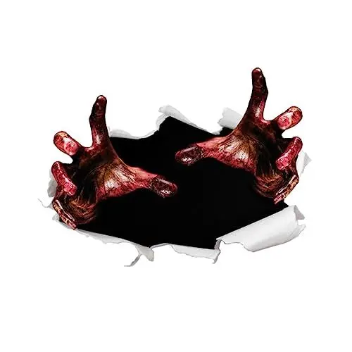 Produktbild: Veemoon Horror Graffiti Wandtattoo Mit Geisterhänden Selbstklebender Halloween Aufkleber Für Zuhause Büro Pvc Wanddecal Für Glatte Oberflächen