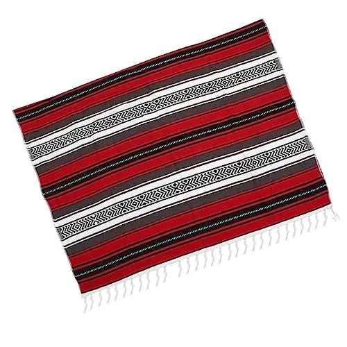 Produktbild: Veemoon Mexikanische Decke Yogamatte Umhang Gewebte Decke Heimdekoration Polyester-Baumwolle Rot 130 X 180 cm