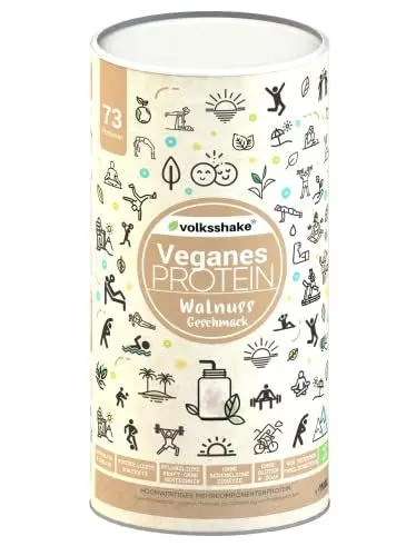 Produktbild: Veganes Protein Roasted Walnut | 1000g | 12 pflanzliche Proteinquellen | Ohne Sucralose | Ohne Soja & Gluten | Premiumqualität vom Bodensee | Made in Germany