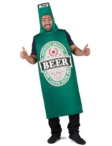 Produktbild: Vegaoo Bier-Kostüm humorvolles Faschingskostüm grün-Weiss-schwarz