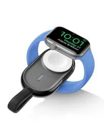 Produktbild: VEGER Mini Powerbank kompatibel mit Apple Watch Series (9-1) 1200mAh, Wireless Tragbares Ladegerät kompatibel mit Apple Watch (Schwarz)