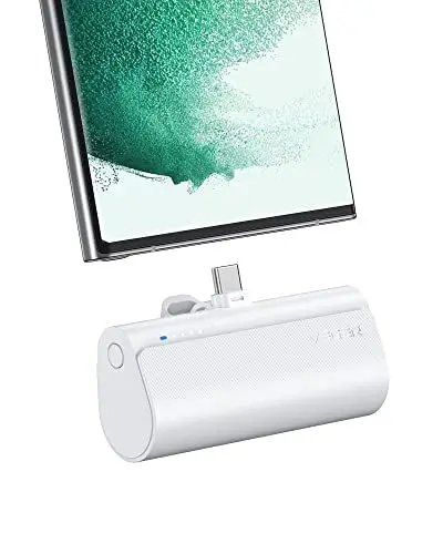 Produktbild: VEGER Power Bank USB C 5000mAh, 20W PD Mini Externer Akku, Schnelles Aufladen USB C Powerbank ohne Kabel, klein Handy Tragbares Ladegeräte Kompatibel mit Samsung, Huawei, USB C-Handys usw (Weiß)