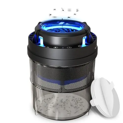 Produktbild: VEGREM Insektenvernichter Elektrisch - Fliegenfalle Elektrisch, 6W Mückenfalle Mückenlampe, 365nm UV Elektrischer Fliegenvernichter, UV-Licht wasserdichte insektenvernichter für draußen, Schwarz