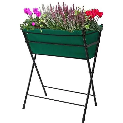 Produktbild: VegTrug Poppy Go Hochbeet 65 x 40 x 79cm, Pflanzbeet, Kräuterbeet, Gemüsebeet für Balkon & Terrasse, Dark Green