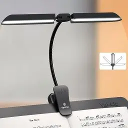 Produktbild: Vekkia Professionelle tragbare notenständer licht mit 42 LED, Wiederaufladbar superhelle Klavierlampe, 5 Helligkeitsstufen×3 Farbtemperaturen Notenpultleuchte, Perfekt für Flügel, Bücherlesen