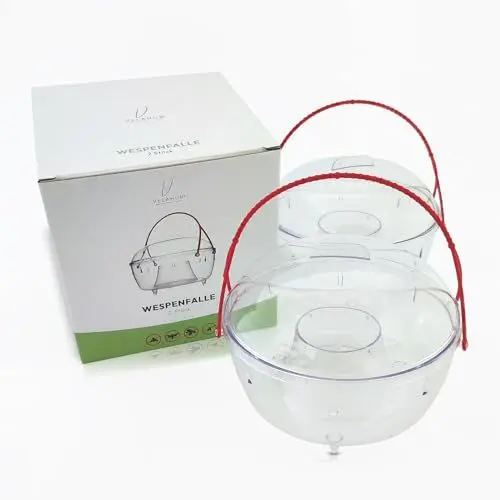 Produktbild: VELAHUB Professionelle Insektenschutz Wespenfalle 18 cm Groß und Effektiv Umweltfreundlich, Ohne Chemikalien Insektenfalle Fliegenfänger Wespenfänger Set von 2