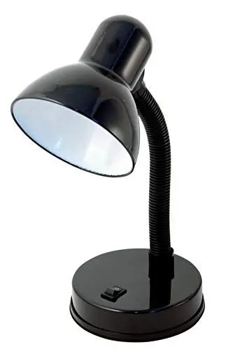 Produktbild: Velamp CHARLESTON Schreibtischlampe Attack E27 Glühbirne, LED-kompatibel, flexibler Arm, mit Kabel und Schalter, für Kinderzimmer, Schreibtisch, Arbeitszimmer, Metall, 6 W, Schwarz