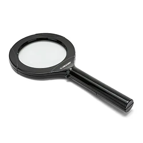 Produktbild: Velamp Watson Vergrößerungsglas mit 3 x Licht, beleuchtete Leselinse mit 3 leistungsstarken LEDs, hohe Klarheit und leicht, für ältere Menschen, Bücher, Zeitungen, Karten…, schwarz, 23,7 cm, IN286