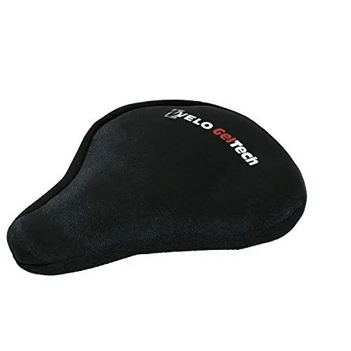 Produktbild: Velo Standard Gel-Satteldecke, Gelsattelbezug, mit Sicherheitsband, Weicher Sattelüberzug für Mountainbike, Rennrad, E-Bike - Mountainbike Zubehör für Herren und Frauen, 235x260mm