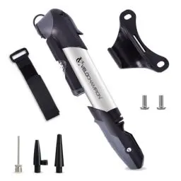 Produktbild: VeloChampion Mini-Fahrradluftpumpe für alle Ventile. Kleines, leichtes, kompaktes All-Bike, Presta, Schrader, Dunlop-Ventil, kompatibel mit Mountainbike, Rennrad, BMX (Legierung 9 Pumpe)