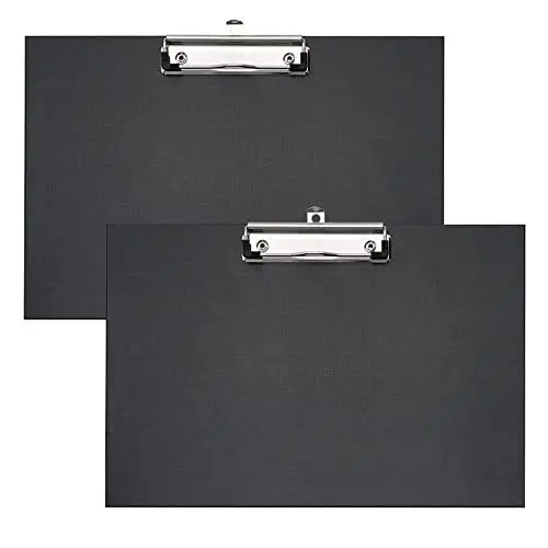 Produktbild: VELOFLEX A481798 - Klemmbrett Quer, DIN A4, 2 Stück, schwarz, Schreibplatte mit Metallklemme und Aufhängöse