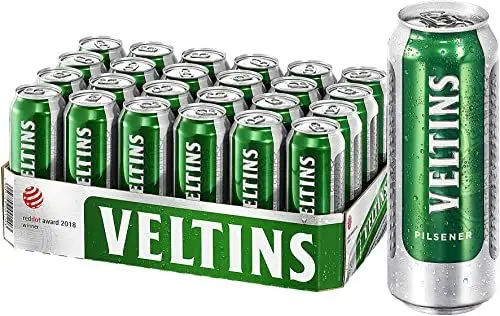 Produktbild: VELTINS Pilsener – 24 x 0,5 l Dosenbier (EINWEG) – Fein-herbes Premium Pils – Brautradition seit 1824 – Frisch & ausgewogen – 4,8 % vol. Alkohol