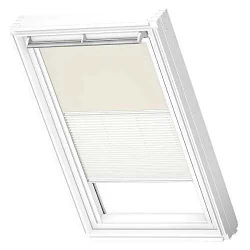 Produktbild: VELUX Original Dachfenster Duo Verdunkelungsrollo für UK08, Hellbeige, mit weißer Führungsschiene