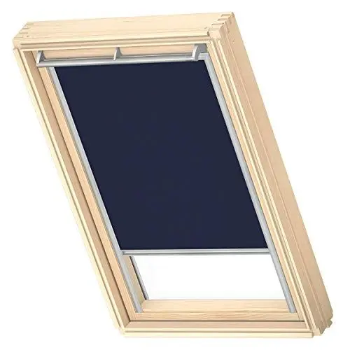 Produktbild: VELUX Original Dachfenster Verdunkelungsrollo, mit Grauer Führungsschiene, Dunkelblau, für M08