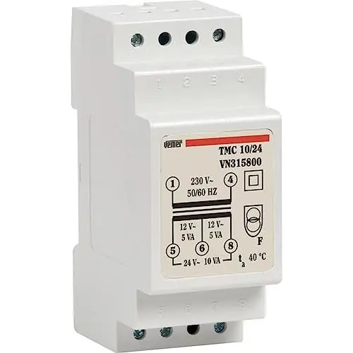 Produktbild: VEMER VN315800 TMC 10/24 Transformator für Dauerbetrieb 230 V/12 – 24 V, Weiß