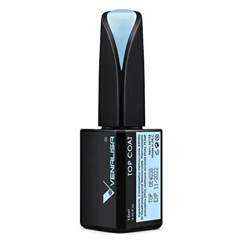 Produktbild: VENALISA 15ml Überlack Top Coat gel uv High Gloss Gel Nagellack Long Lasting No Wipe Tempered Top Coat Soak Off UV LED Nail Gel Polish Nail Art Starter Manicure Salon DIY at Home, 0.53 OZ