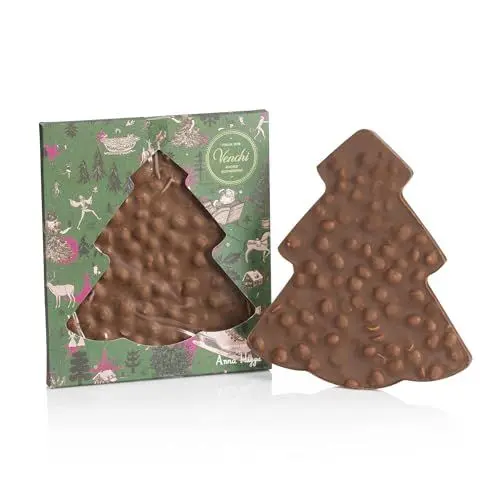 Produktbild: Venchi – Weihnachtskollektion – Brutto&Buono-Tanne aus Haselnuss-Milchschokolade, 300 g - Handgefertigte Vollmilchschokoladen-Platte- Mit IGP-Piemont Haselnuss - Geschenkidee - Glutenfrei