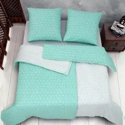 Produktbild: Vency Bettwäsche 135x200 4-Teilig Türkis - Oeko-TEX 80% Baumwolle & 20% Polyester, 2X Bettbezug Reißverschluss + 2X Kissenbezug 80x80 Umschlagverschluss, Puzzle Modell
