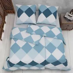 Produktbild: Vency Bettwäsche 135x200 4-Teilig Türkis - Oeko-TEX 80% Baumwolle & 20% Polyester, 2X Bettbezug Reißverschluss + 2X Kissenbezug 80x80 Umschlagverschluss, Quattro Modell