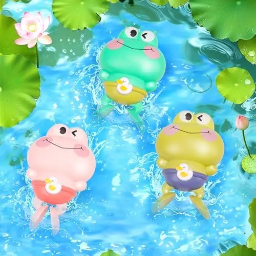 Produktbild: Venditer Baby Wasserspielzeug, Badespielzeug Baby, Badewannenspielzeug, Wasserspielzeug Kinder Badespielzeug Baby ab 1 Jahr, Uhrwerk Schwimmbad Spielzeug, Geschenke für Kinder Jungen Mädchen - Frosch