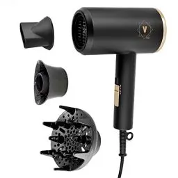 Produktbild: Venga! Ionischer Haartrockner, Leicht und Kompakt, 3 Zubehörteile, 1800 W, Schwarz/Gold, VG HD 3001