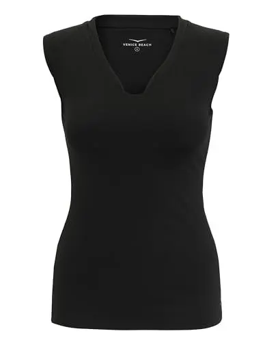 Produktbild: Venice Beach Sport-T-Shirt für Damen mit körperumspielender Schnittform und V-Ausschnitt ELEAM M, Black