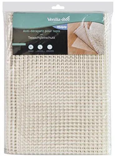Produktbild: Venilia Teppichgleitschutz Venigrip Antirutschmatte für Teppich Bodenschoner Teppichunterlage rutschfest zuschneidbar, PVC-Polyester, Weiß, 120 x 180 cm, 54170