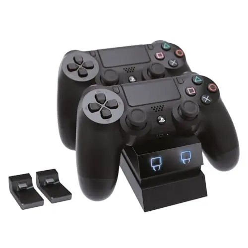 Produktbild: Venom Twin Docking Station, lädt zwei Dualshock 4 Controller gleichzeitig ohne Kabel, mit LED Anzeige - Playstation 4