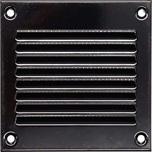 Produktbild: Vent Systems Lüftungsgitter, 10 x 10 cm, schwarz, Metall, mit integriertem Schädlingsschutz, HLK-Belüftungsabdeckung, 100 x 100 mm, 1 Stück