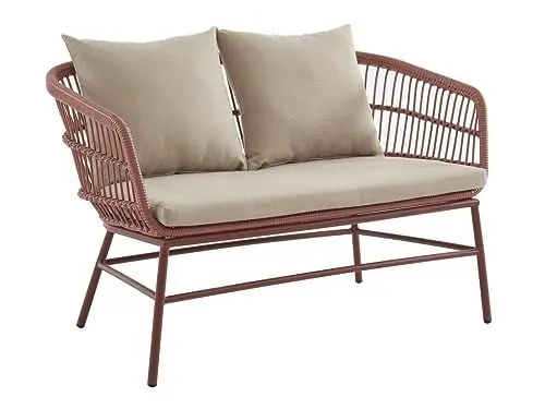 Produktbild: Vente-unique-Gartensofa 2-Sitzer - Polyrattan - Terracotta - LOUSINI von MYLIA