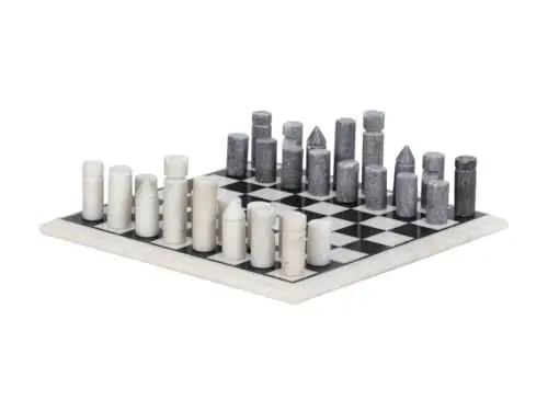 Produktbild: Vente-unique-Gesellschaftsspiel - Schachbrett - Marmor - Schwarz & Weiß - 30,5 X 2,54 X 30,5 cm - CHESSY