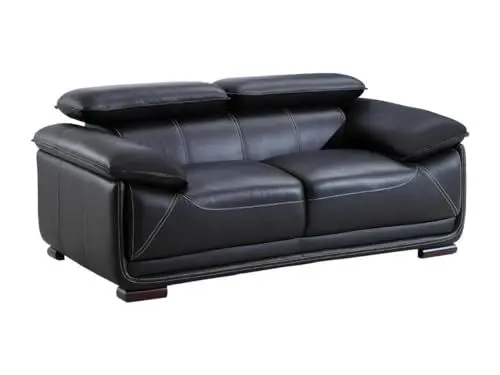 Produktbild: Vente-unique-Ledersofa 2-Sitzer - Schwarz - MACELO