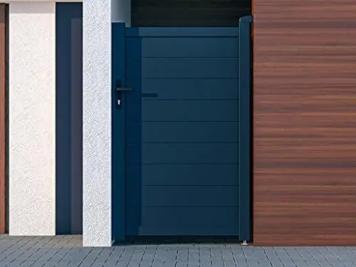 Produktbild: Vente-unique - Tür komplett anthrazit aus Aluminium Nazario - L100 x H158 cm