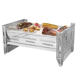 Produktbild: VENTON Camping Grill 26.8 x 40.2 x 19.8 cm (LxBxH) I Faltbarer & Mobiler Mini-Grill I Praktischer Reisegrill mit abnehmbaren Grillrost I Stabiler Klappgrill Edelstahl I Portabler Grill Outdoor
