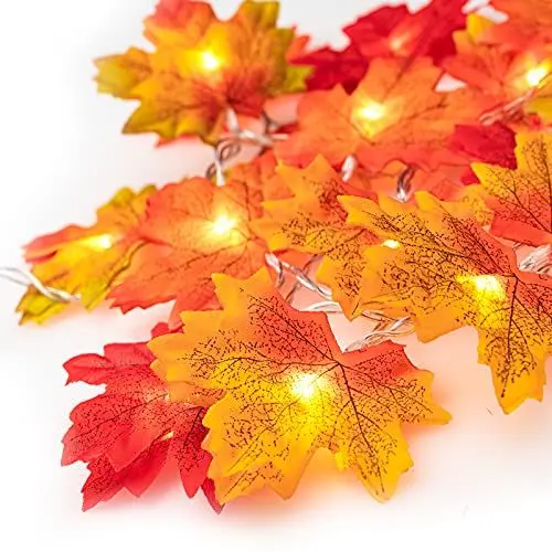 Produktbild: Ventvinal Ahornblätter Lichterketten,20 LED Herbst-Girlande Lichtern 3AA batteriebetrieben Blättergirlande Dekoration für Party,Weihnachtsbeleuchtung,Erntedankfest