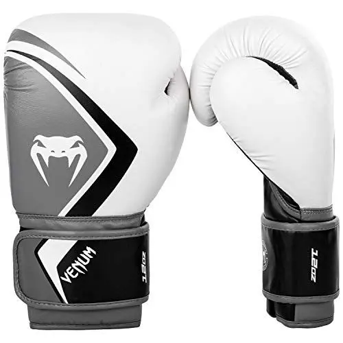 Produktbild: Venum Contender 2.0 Boxhandschuhe, Weiß/Grau-Schwarz, 14 Oz