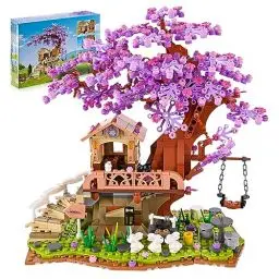 Produktbild: VEPOWER Ideas Baumhaus Bausteine Set, Friends Sakura Baumhaus Bauspielzeug mit LED-Licht, Bonsai Baum Set Modell, Kreatives Geschenkidee für Mädchen Jungen ab 8-12 (841pcs)