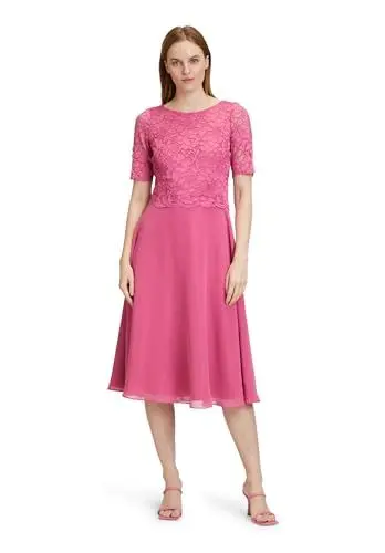 Produktbild: Vera Mont Damen Cocktailkleid mit Spitze 48, Rose Pink