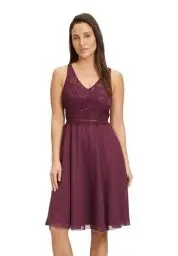 Produktbild: Vera Mont Damen Cocktailkleid mit Spitze Shiny Bordeaux,32