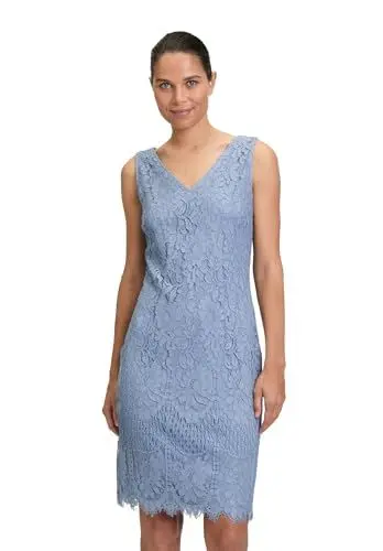 Produktbild: Vera Mont Damen Etuikleid mit Spitze 44, Light Steel Blue