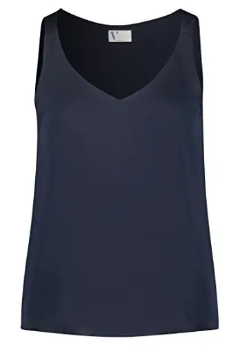 Produktbild: Vera Mont Damen Satin-Bluse mit V-Ausschnitt Night Sky,38
