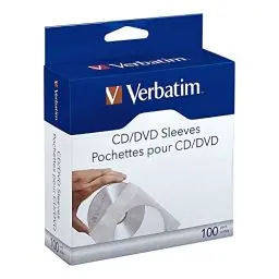 Produktbild: Verbatim CD Umschläge, 100 Stück, CD Hüllen, Hüllen für CD Rohlinge, Schutz vor Staub & Schmutz, CD Schutzhüllen mit Sichtfenster, verschließbare Papierhüllen für CD & DVD & Blu-Ray