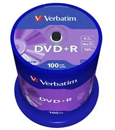 Produktbild: Verbatim DVD+R 16x Matt Silver 4.7GB, 100er Pack Spindel, DVD Rohlinge, 16-fache Brenngeschwindigkeit & Hardcoat Scratch Guard, DVD leer, Rohlinge DVD, DVD Rohlinge Spinde