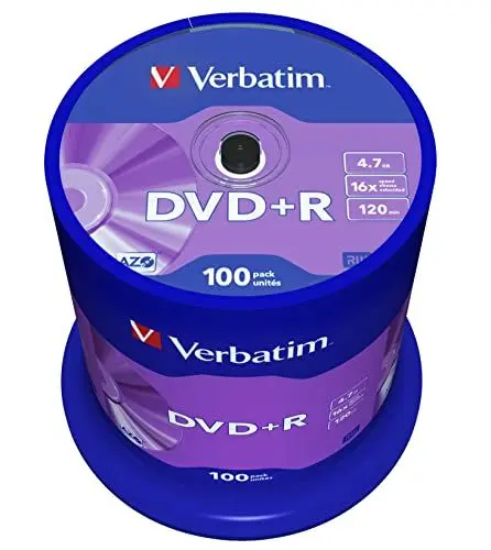 Produktbild: Verbatim DVD+R 16x Matt Silver 4.7GB, 100er Pack Spindel, DVD Rohlinge, 16-fache Brenngeschwindigkeit & Hardcoat Scratch Guard, DVD leer, Rohlinge DVD, DVD Rohlinge Spinde