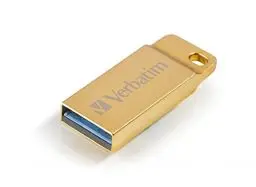 Produktbild: Verbatim Executive USB-Stick aus Metall, 32 GB, USB 3.2 Gen 1, USB Speicherstick, für Laptop Notebook Ultrabook TV Autoradio, USB-3-Stick, Datenstick inklusive Schlüsselring, Gold